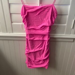 hot pink process polly dress